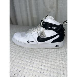 Nike Air Force 1 Mid 07 LV8, 804609-103, White/Black, Mens Basketball, Size 10